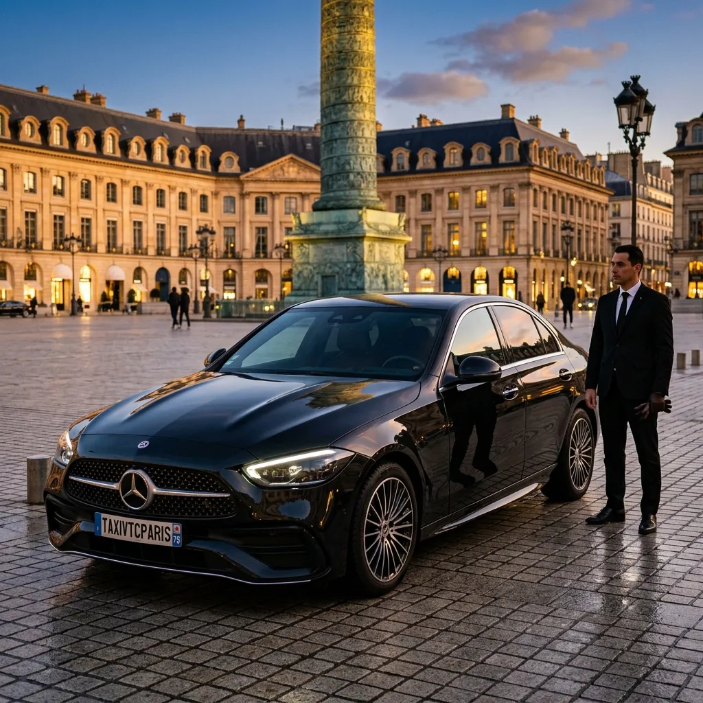 Mercedes-Benz Classe C noire, berline standard moderne VTC